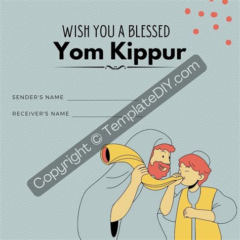 Yom Kippur Greeting Card Printable Template in Pdf & Word | Yom kippur ...