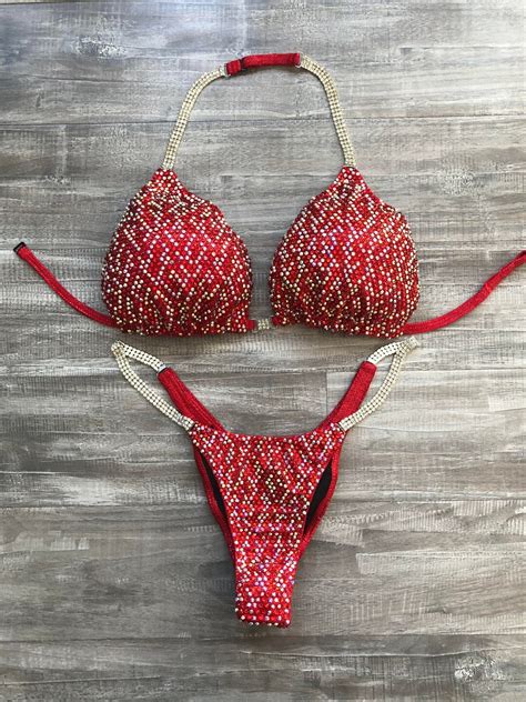 Competition Bikini Red NPC IFBB OCB Competition Bikinis Etsy