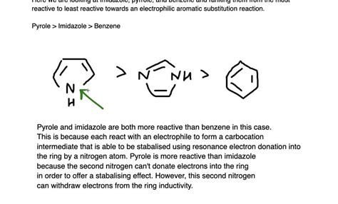 SOLVED Rank Imidazole Pyrrole And Benzene From Most Reactive To Least