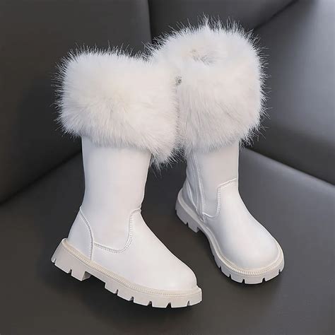 Teenager Girl S Snow Boots Thick Warm Faux Fur Fashion Shoes Platform