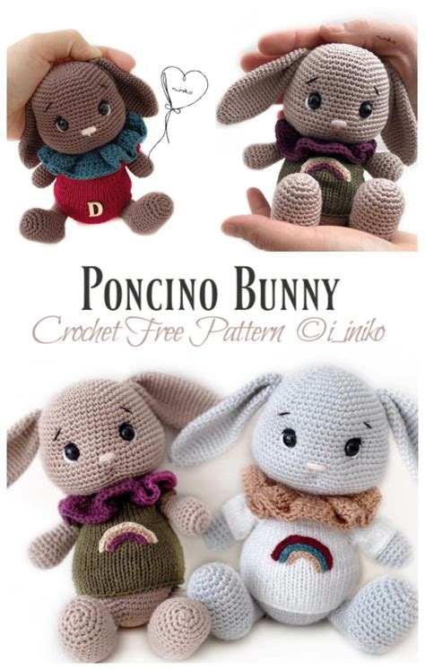 Amigurumi Poncino Bunny Crochet Free Pattern Crochet Knitting