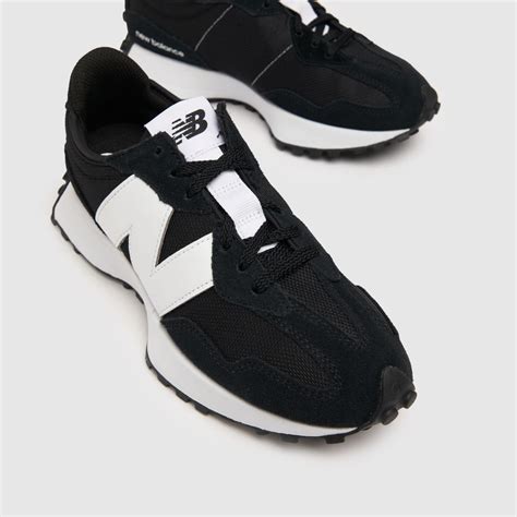 Womens Black White New Balance 327 Trainers Schuh