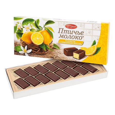 Конфеты Птичье Молоко Суфле в Шоколаде с Лимонным Вкусом, 0.44lb/ 200g ...