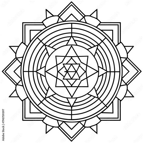 Sri Yantras Mandala Sri Yantras Coloring Page Mandala Mind Relaxing