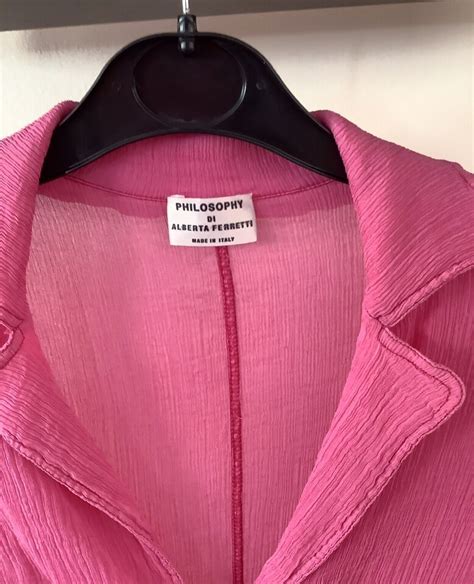 Philosophy Di Alberta Ferretti Fuchsia Pink Silk Blouse Shirt Sz It