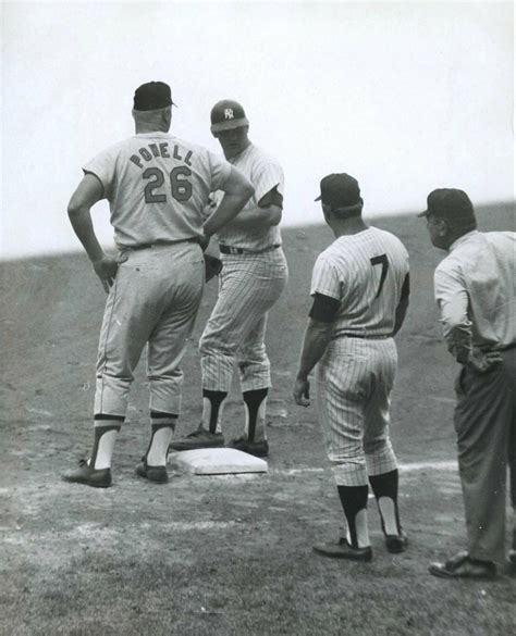 Orioles First Baseman Boog Powell Holds Thurman Munson On As Mantle