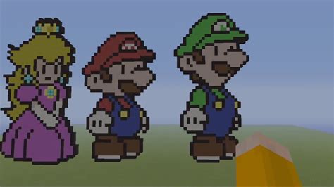 Mario And Luigi Pixel Art Minecraft