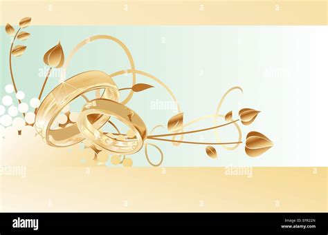 gold wedding rings card design, vector illustration Stock Vector Image ...