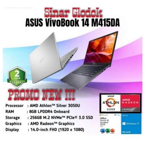 Jual Laptop Asus Vivobook M Da Athlon U Ram Gb Ssd Gb Win