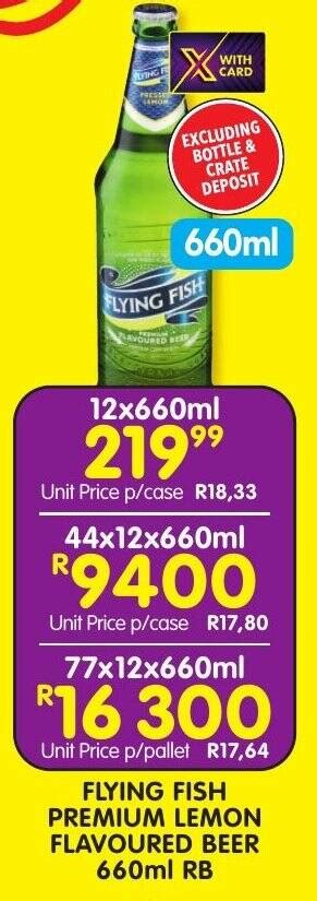 Flying Fish Premium Lemon Flavoured Beer 660ml Rb Offer At Shoprite Liquor