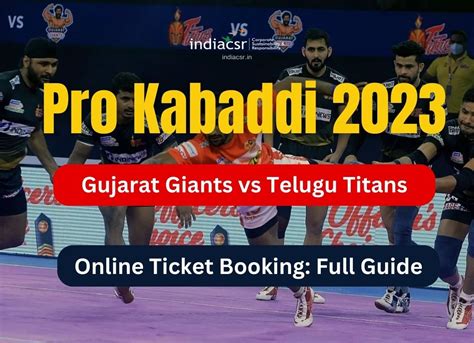 How To Book Pro Kabaddi Tickets Gujarat Giants Vs Telugu Titans