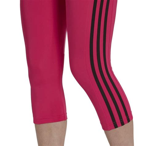 Buy Adidas Womens Designed To Move Aeroready 3 Stripes Capri Leggings Team Real Magenta