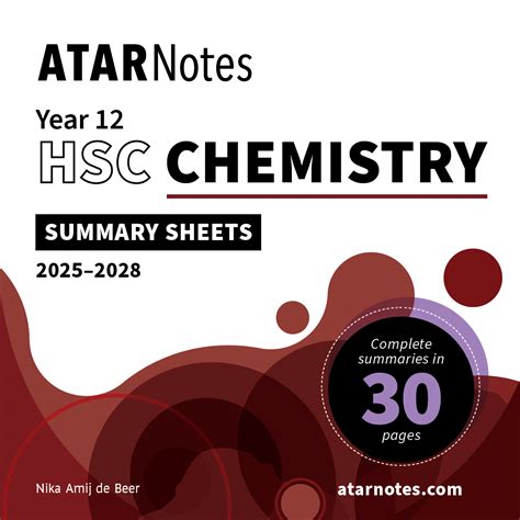 atar notes hsc year  chemistry summary sheets
