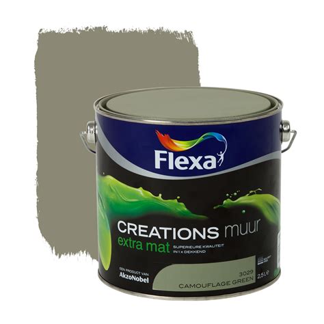 Flexa Creations Muurverf Extra Mat Camouflage Green L Muurverf