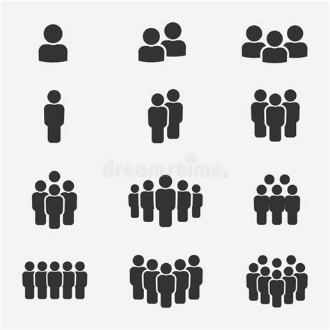 Team Icon Set Vector Isolated Business Team Symbol Illustration Stock