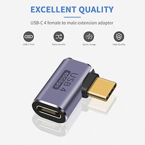 Duttek Usb C Adapter Gbps Right Angle Usb C Adapter Supports K Hz