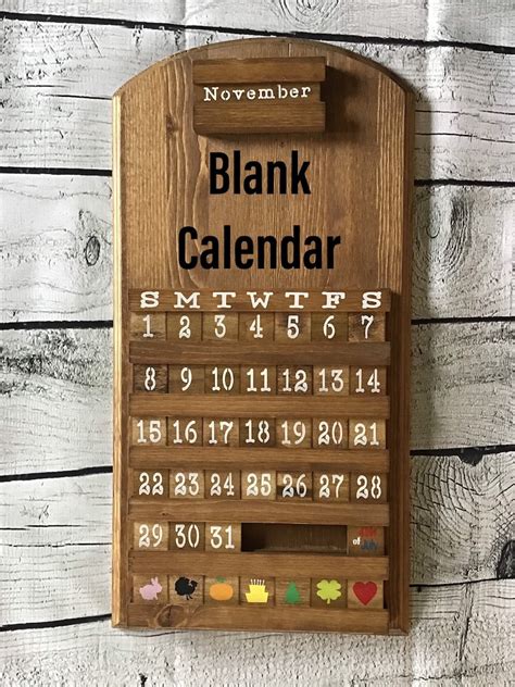 Blank Calendar Wooden Perpetual Calendar Wooden Calendar - Etsy