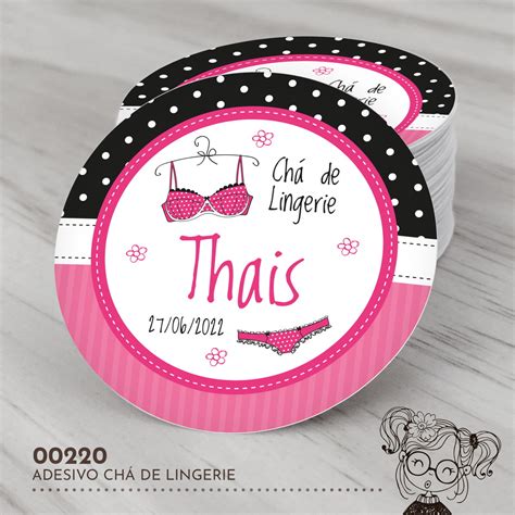 Adesivo Redondo Chá de Lingerie 00220 Elo7 Produtos Especiais