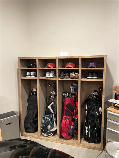 Golf bag garage storage I had made : golf | Golf bags, Golf room ...