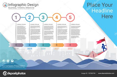 Milestone Timeline Infographic Design Road Map Strategic Plan Define Company Stock Vector by ...