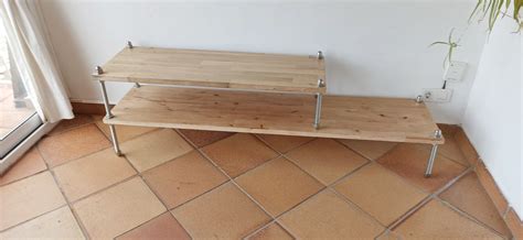 Meuble Hifi En Bois Massif Et Tiges Filetees Hifi Audio Rack Stand