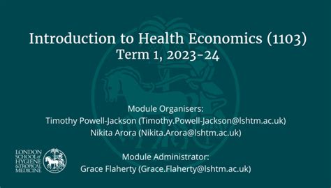 Introduction To Health Economics Module Introduction