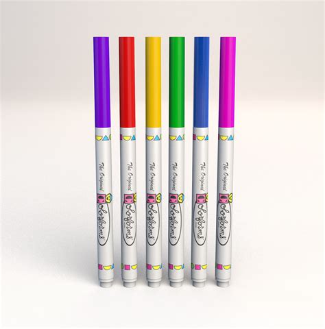 Thin Branded Magic Markers free 3D model | CGTrader