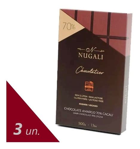 Chocolate Nugali Amargo Cacau G Vegano Kit Unidades Frete Gr Tis