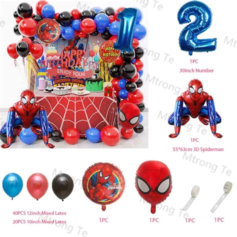 Ballon Decoratif Cr Me Grand Ballon D Spiderman Hero Marvel En