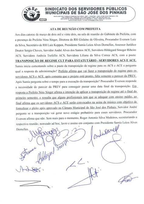 Exemplo De Ata De Reunião 4