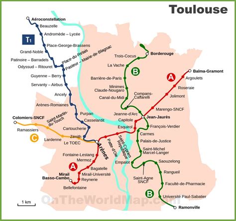 Toulouse France Map City Attractions Guide