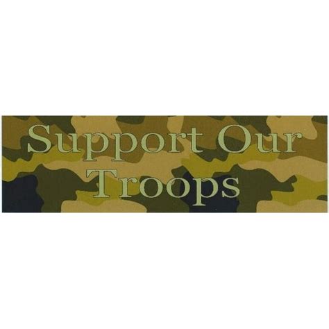 10in X 3in Camo Support Our Troops Bumper Sticker Decal Car Window