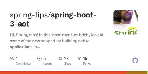 Github Spring Tips Spring Boot Aot Hi Spring Fans In This