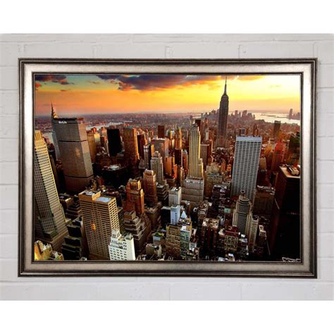 Ebern Designs Luftaufnahme Von New York City Bei Sonnenuntergang