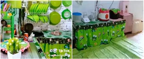 Bukti Mewah Tak Harus Mahal Potret Dapur Kayu Seng Serba Hijau Ini