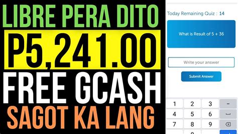 LIBRE PERA KUMITA AKO NG P5 241 SA GCASH SAGOT LANG NG BASIC MATH