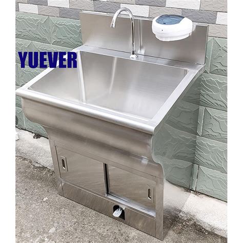 Customized Knee Operate Stainless Steel Hands Free Scrub Sink