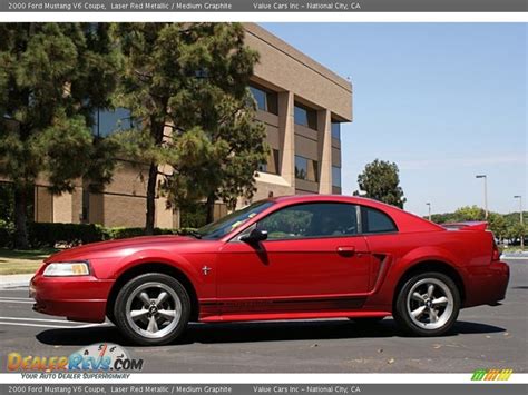 Laser Red Metallic 2000 Ford Mustang V6 Coupe Photo 8