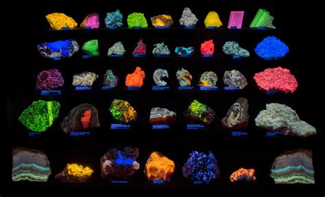 Fluorescent Display The Fluorescent Mineral Society