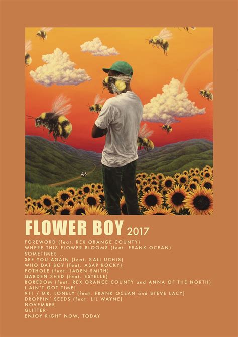 Flower Boy Album Poster Flower Boy Album Music Poster Design