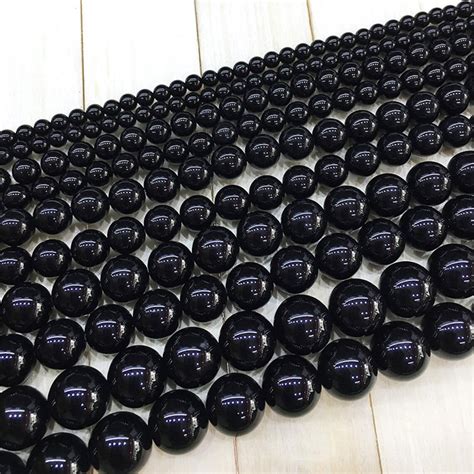 Black Agate Beads Natural Agate Beads Round Smooth Agate - Etsy