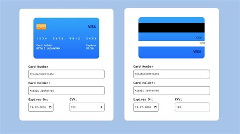 Credit Card Form Html Css And Javascript Youtube