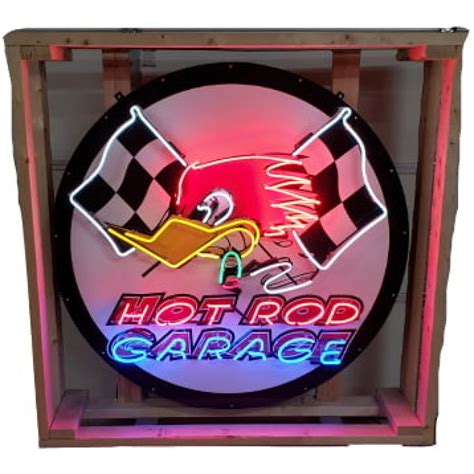 New Hot Rod Garage Painted Neon Sign 48" Diameter