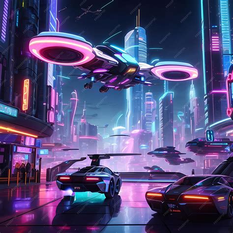 Premium Photo | Future City with cyberpunk