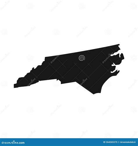 Simplified Silhouette of North Carolina State Border Stock Vector