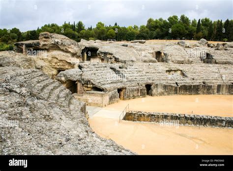 The Ruins Of The Roman Amphitheatre At Italica An Ancient City In