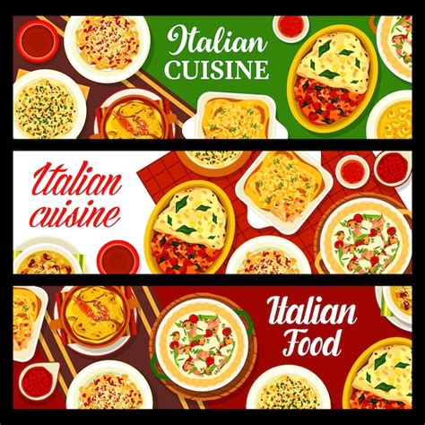 Premium Vector Italian Cuisine Banners Italy Restaurant Food Menu