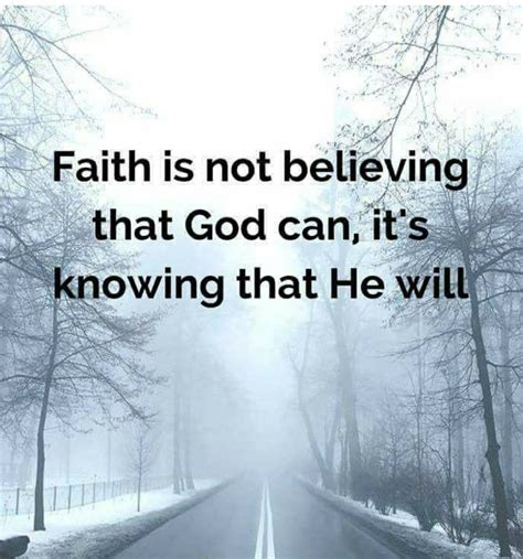 Faith Is Not Believing That God Can Its Knowing That He Will Biblical