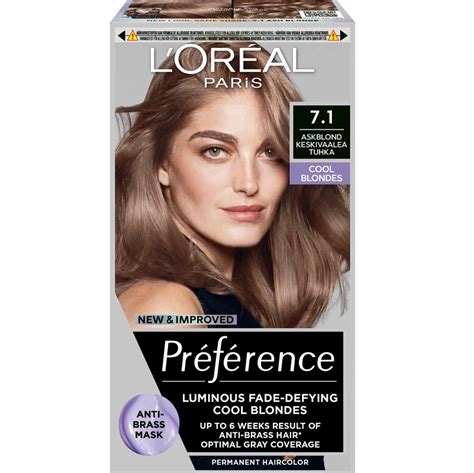 L Or Al Paris Pr F Rence Cool Blondes Permanent Hair Color Ash Blonde