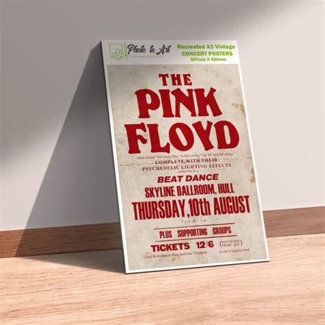 The Pink Floyd Vintage Concert Poster Photo To Art